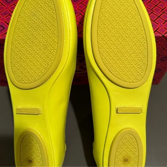 Tory Burch Minnie Leather Ballet Flats In Blazing Yellow - Size 8 - Picture 3 of 3